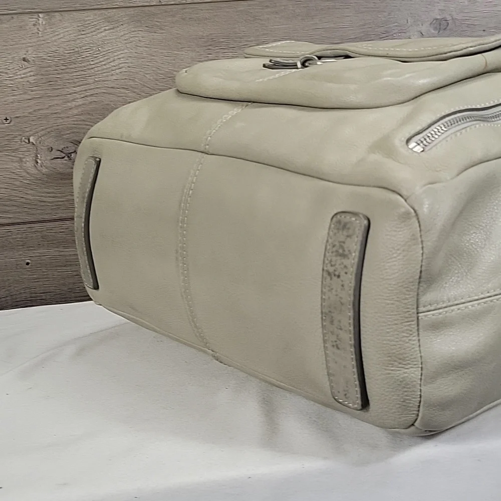 Large Banana Republic Gray Leather Tote Shoulder Bag